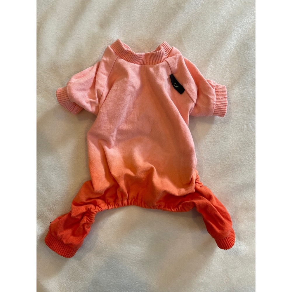 Pink Orange Ombre Pet Pajamas Small Dog Cat Jumpsuit XS Jersey Knit One Piece